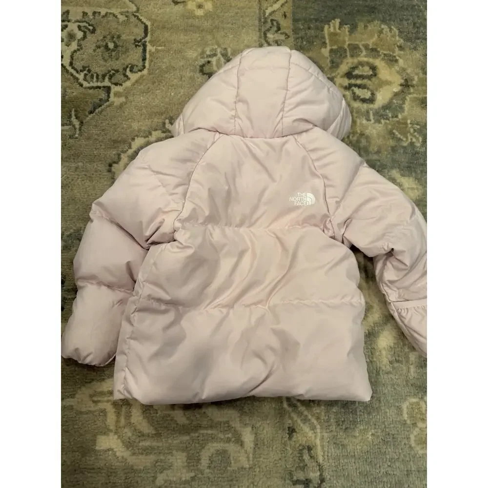THE NORTH FACE Pink DOWN Filled FLEECE-LINED JACKET Baby Girl Sz 18-24 Months